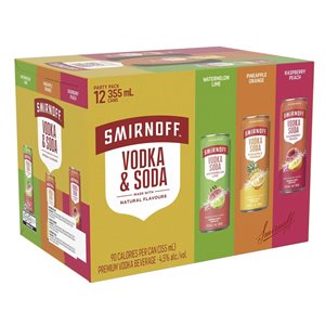 Smirnoff Vodka & Soda Variety Pack 12 C