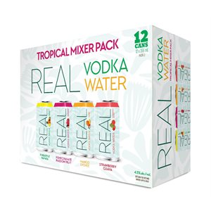 Pump House REAL Vodka Water Tropical Mixer Pack 12 C